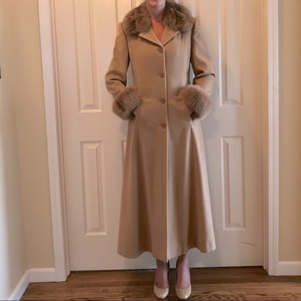 M R Apparel Fur Coat - rabbit cuff and collar.